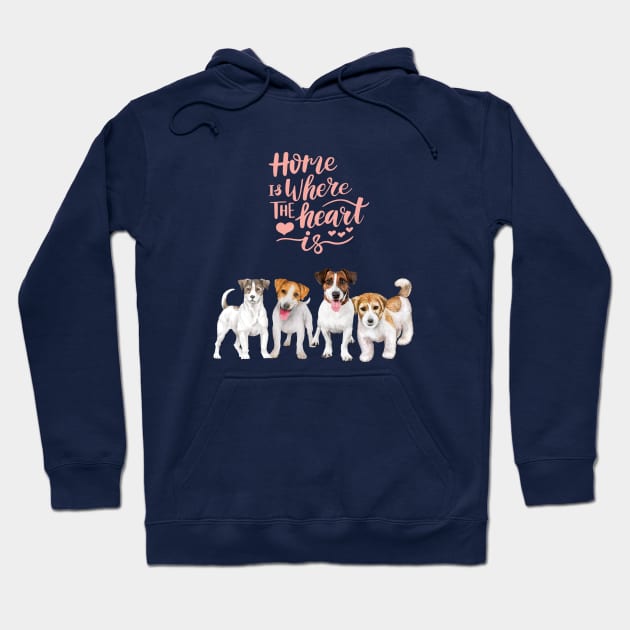 Jack Russell Terrier Dogs Hoodie by Dreamy Feminine